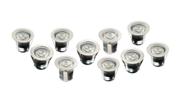 10 LED Cricular Decking Lights Blue Light Kit IP68