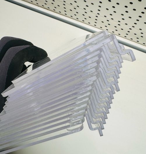 50 Clear Perspex Plastic Slat Wall Shelf - Shoes Display - Suits Many Uses