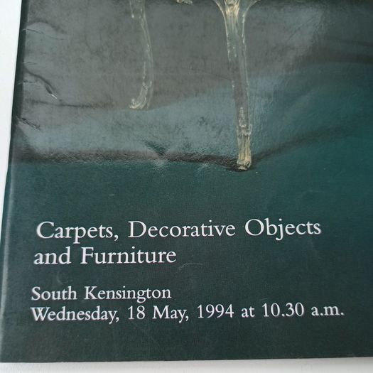Vintage CHRISTIE'S  auction catalog "Carpets, Decorative Objects and Furniture"  Wednesday, 18 May, 1994  paperback