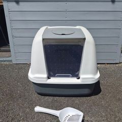 Catit Large Hooded Grey Litter Box with Airsift Filter System FREE