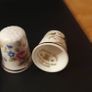 Collection of Flower Themed Gold Coloured Edged Thimbles Image 4