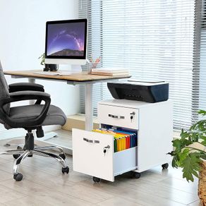 New Home Office Filing Cabinet With Locks (White) - FREE P&P