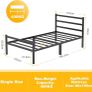 Single Bed Frames with Headboard 3ft Black Metal Small Single Bed Frame with Storage for Adult Teenagers Heavy Duty Non-Slip with Steel Slats No Box Spring Needed Image 4