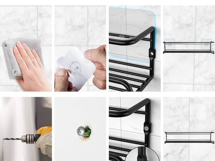 Spice Rack Wall Mounted 4 Pack Spice Rack for Inside Cupboard Adhesive Spice Organiser Kitchen Cupboard Organiser