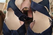 Paul Green Navy Suede Bow Sandals - EU 38.5 (UK 5.5 / US 8) - New with Box