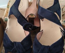 Paul Green Navy Suede Bow Sandals - EU 38.5 (UK 5.5 / US 8) - New with Box
