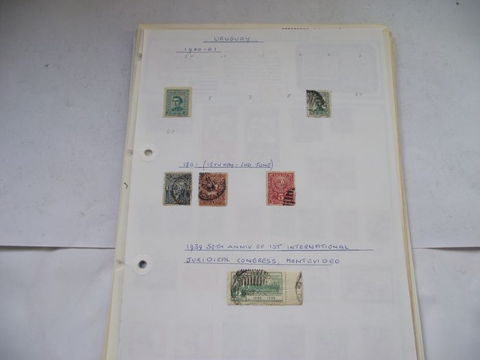 A Collection of Stamps from Central and South Americas on Loose Pages