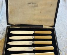 Antique Bone Handle Fish Knife Set