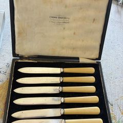 Antique Bone Handle Fish Knife Set