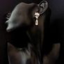 Flower Crystal Dangle Drop Rose Gold Earrings Image 4
