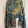 Large Gold & Turquoise Scarf Image 2