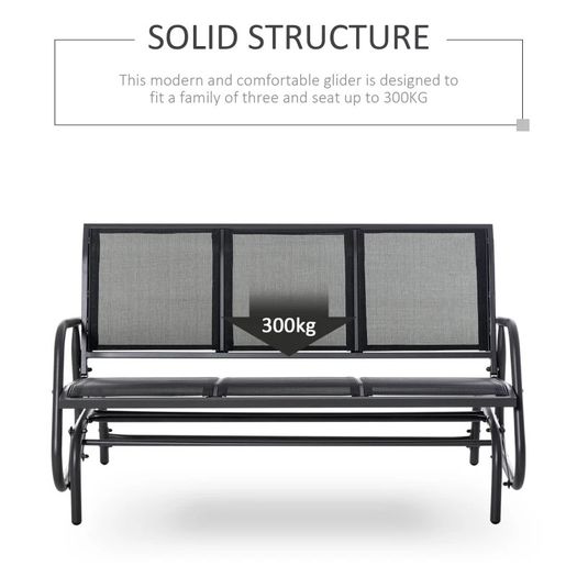 3-Seat Glider Rocking Chair for 3 People Garden Bench Patio Furniture Texteline (FREE SHIPPING)