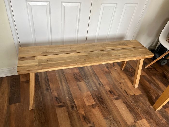 wooden bench from Ikea