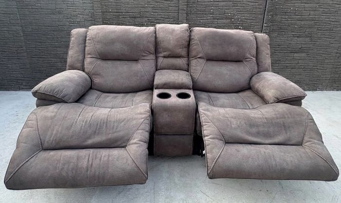 2 seater couch with console/drink holder