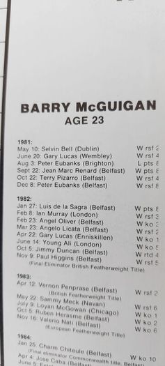 2 x boxing programmes,, Barry mcguigan fight 15th February 1986  R.D.S dublin ,and Steve Collins fight,9 September 1995 Cork, , 2 x irish boxing champions,,2 x legends of irish boxing...
