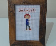 We Can Do It cross-stitch picture