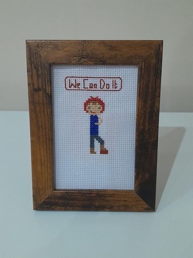We Can Do It cross-stitch picture