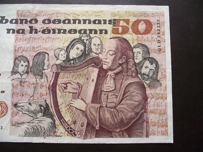 1991 Central Bank of Ireland 50 Pounds note. B Series