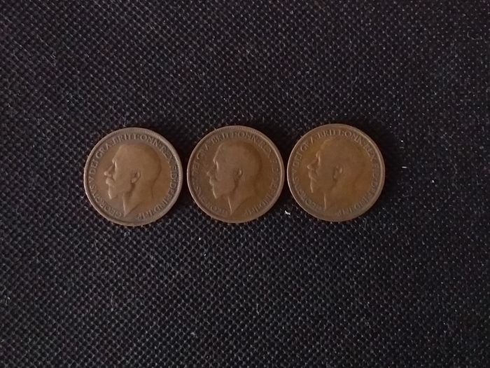 Collection of George V - Pre-Decimal English Half Penny Coins (3)