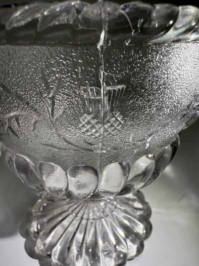 Vintage 1920s British (Thistle and Daisy) - Clear Glass Bowl