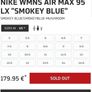 Nike Air Max 95 LX Pony Smokey Blue/Mushroom RARE Women s Image 2