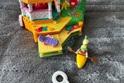 1998 Vintage collection Polly Pocket Gazebo/Fishing Hut Canoe, Bluebird