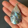 Sterling silver and abalone shell pendant Image 2