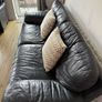 Black leather sofa, in very good condition Image 3