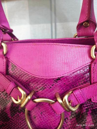 Rare vintage dkny Purple Snake Print Bag Y2K McBling Satchel