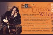 2000 Ireland London Stamp Show 2000 logo incorporated in margin of Oscar Wilde Miniature Sheet Mint Never Hinged (MNH)