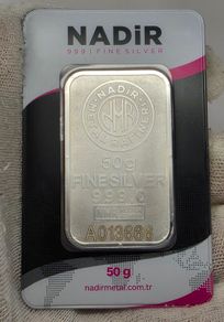 NMR Nadir Metal Rafineri 50 Grams .999 Fine Silver Bar Sealed