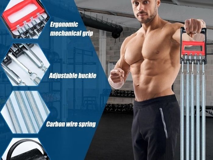 Tummy Trimmer Hand Gripper Chest Expander COVVY 3 in 1 Pull-up Bars Spring Exerciser Elastic Sit Up Pull Rope Home Fitness Equipment