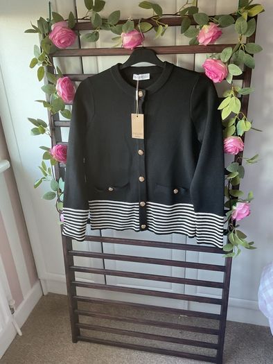 cardigan Bnwt size small gallery black cardigan with gold buttons