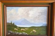Original Irish Landscape Oil Painting Sheep by J Ryan