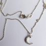 Vintage 925 Sterling Silver Moon and Star Pendant Necklace length 16" - 1,7g Image 9