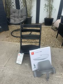Black Stokke chair and extras