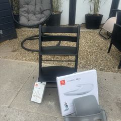 Black Stokke chair and extras