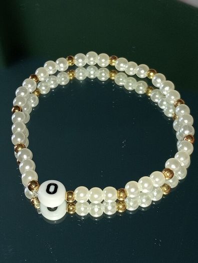 Handmade bracelet crystal pearl gold