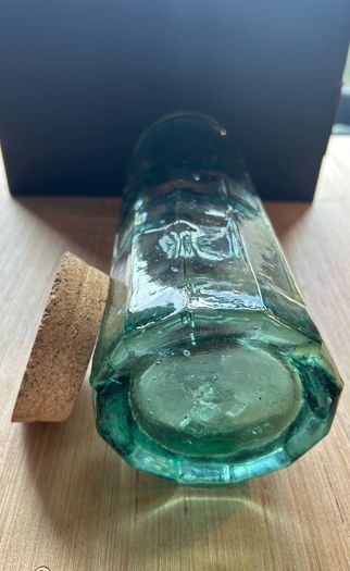 Chunky Green Panel Glass Pasta Jar