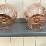 Pair of Vintage Peach Pressed Glass Sundae Dishes 1930s Image 4