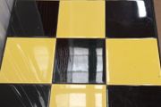 1960 wrought Iron French Brutalist style table nice solid on wheels Very Nice