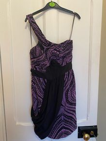 TIBI New York Graphic Print dress 100% silk UK8