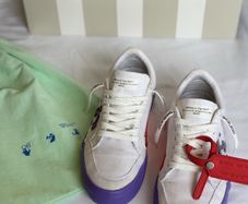 Off-White/White & Purple Sneakers