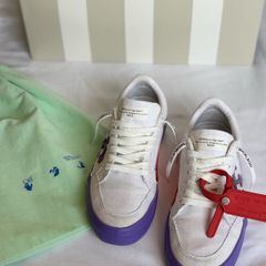 Off-White/White & Purple Sneakers