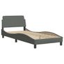 Bed with Mattress Dover Dark Grey Single Fabric Image 3