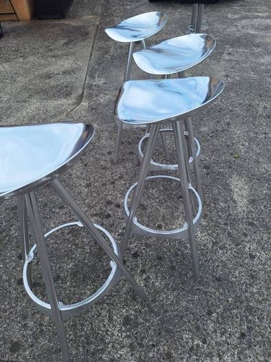 Four retro metal stools