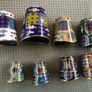 Enamel cloisonne graduated bells on wooden stand Image 10