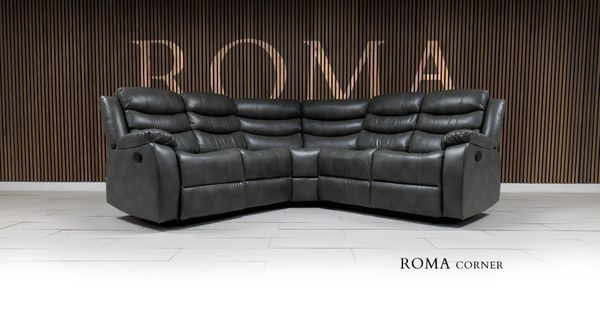 Corner Sofa Roma recliners available in different colors
