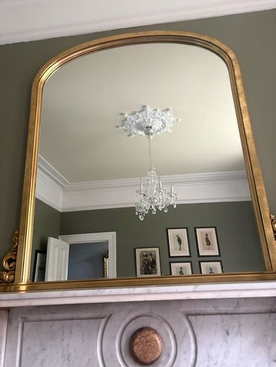 Large over mantle mirror.