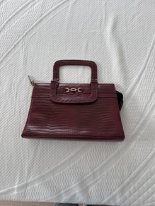 Beautiful Wine Crocodile type leather Handbag